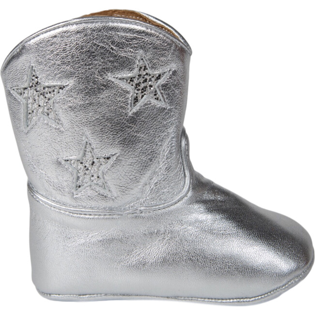 Baby Cowboy Boot, Silver Sparkle