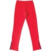 Zipper Tween Leggings, Poppy Red Knit - Leggings - 1 - thumbnail