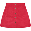 Janie Tween Mini Skirt, Red Corduroy - Skirts - 1 - thumbnail