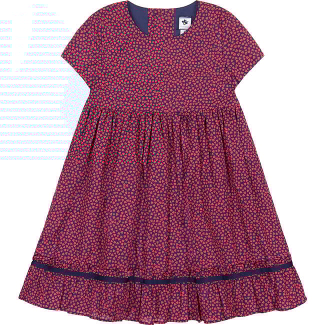 Iris Cap Sleeve Party Dress, Red Hearts