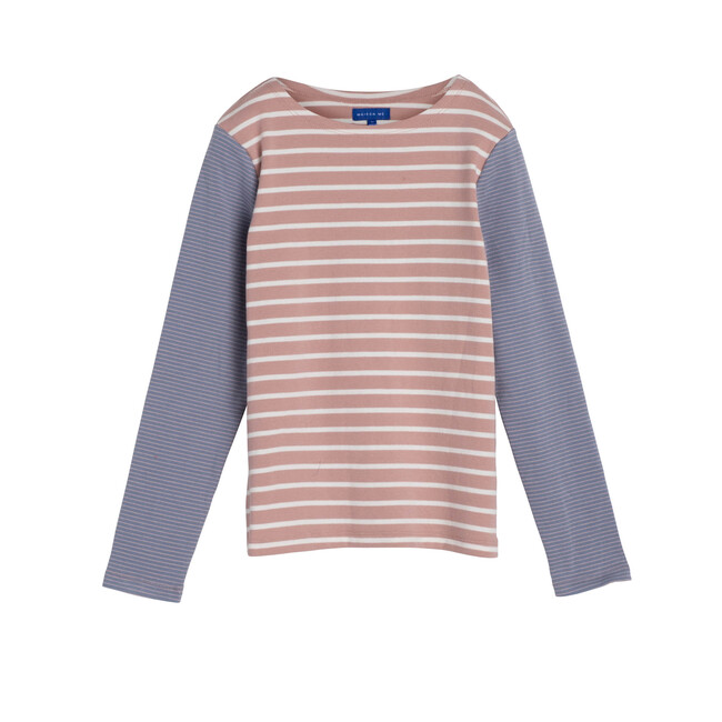 Sloane Mixed Stripe LS Shirt, Dusty Pink Multi - Shirts - 1