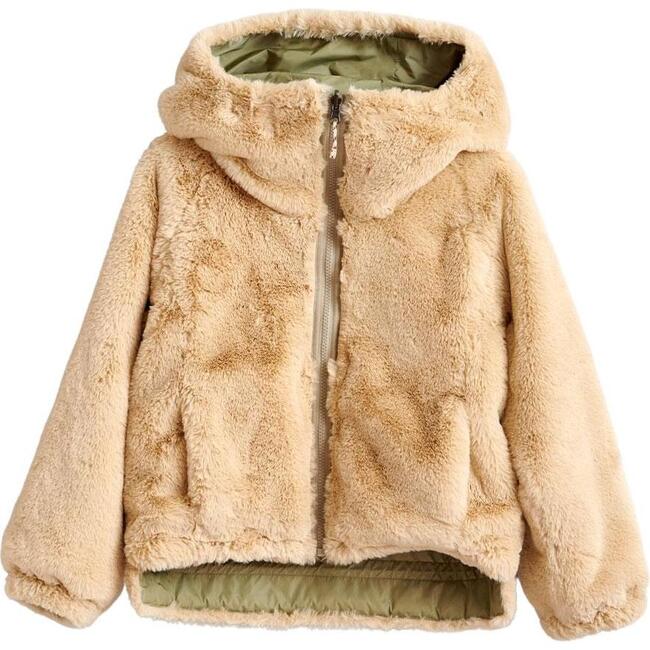 Habitat Faux Fur Reversible Jacket, Tan/Green - Bellerose Outerwear ...