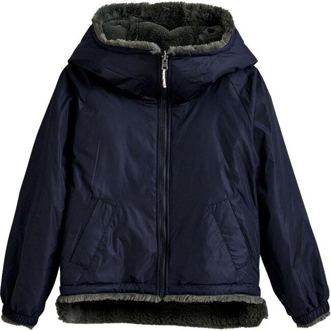 Habitat Faux Fur Reversible Jacket, Navy/Grey - Coats - 1