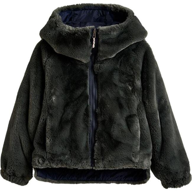Habitat Faux Fur Reversible Jacket, Navy/Grey - Coats - 2
