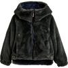 Habitat Faux Fur Reversible Jacket, Navy/Grey - Coats - 2