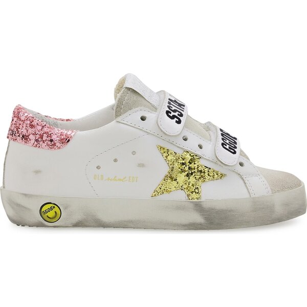 Old School Plain Glitter Leather Sneakers, Pink - Golden Goose Mommy ...