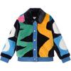 Faux Fur Jacket Colorblock, Multicolor - Jackets - 1 - thumbnail