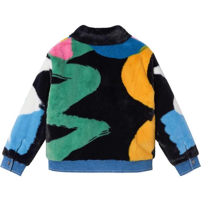 Faux Fur Jacket Colorblock, Multicolor - Jackets - 2