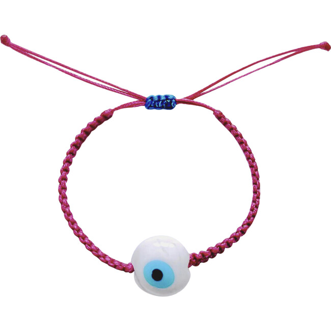 Women's Bubblegum Ceramic Evil Eye Bracelet