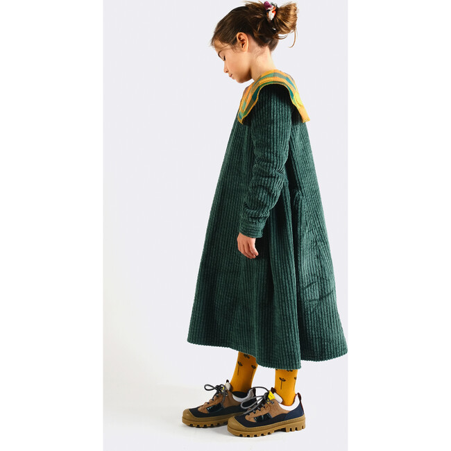 Heliana Dress, Corduroy Green - Dresses - 5