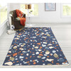 Jem Terrazzo Handwoven Rug, Navy - Rugs - 2