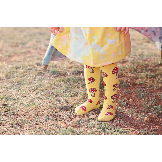 Toadstools Footed Tights, Bright Yellow - Tights - 3