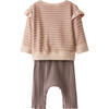 Knit Set, Pink and Brown - Mixed Apparel Set - 2