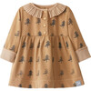Tree Printed Dress, Brown - Dresses - 1 - thumbnail