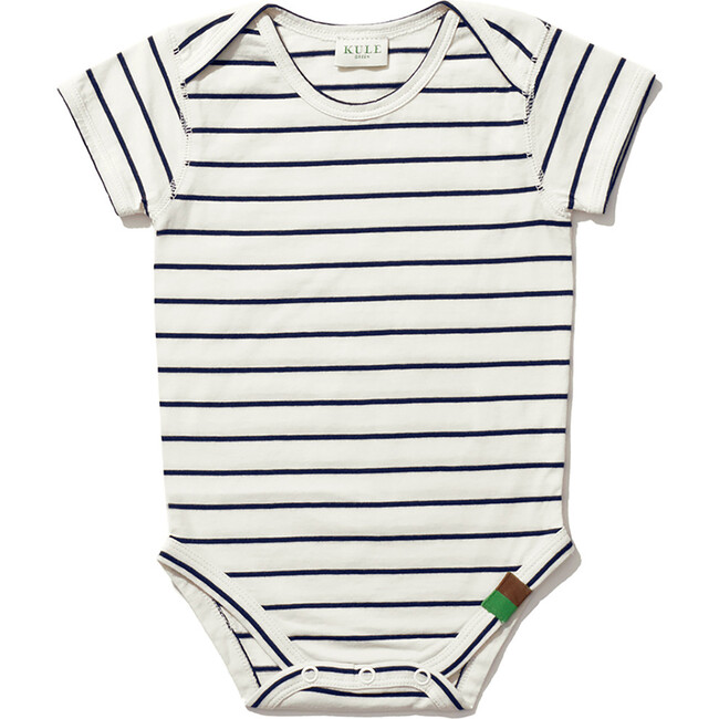 The Organic Onesie, Cream/Navy - One Pieces - 1