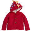 Corduroy Dinosaur Coat, Red - Jackets - 1 - thumbnail
