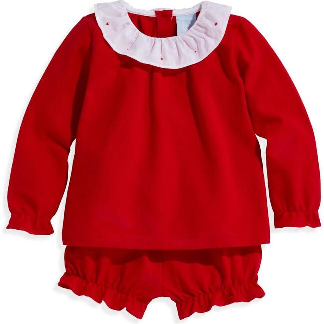 Embroidered Polly Bloomer Set, Red - Mixed Apparel Set - 1