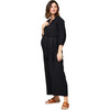 Women's Alma Cotton Gauze Nursing Jumpsuit, Black - Rompers - 2
