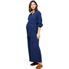 Women's Alma Cotton Gauze Nursing Jumpsuit, Navy - Rompers - 2