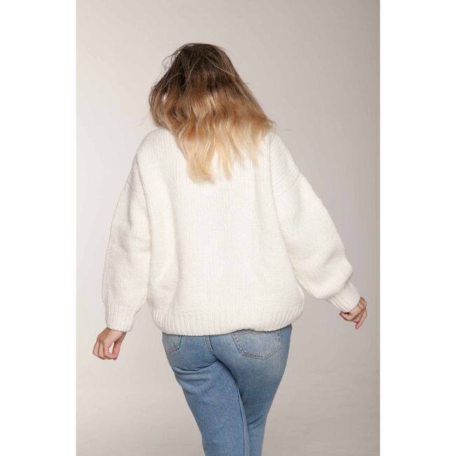Women's Sweater,Bianco / Emerald - Sweaters - 4