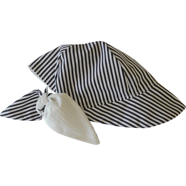 Sun Bonnet, Black and White Stripes - Hats - 1