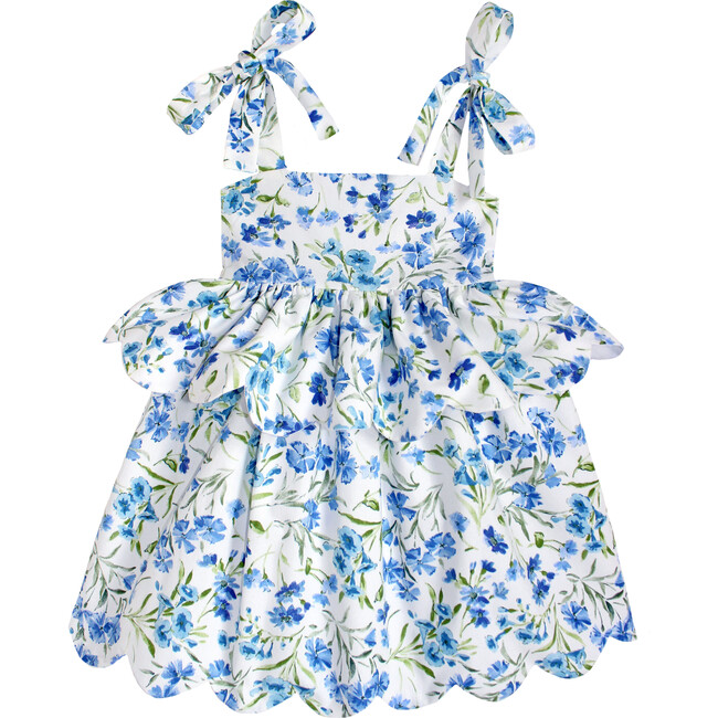Scallop Peplum Petal Dress, Bluebells