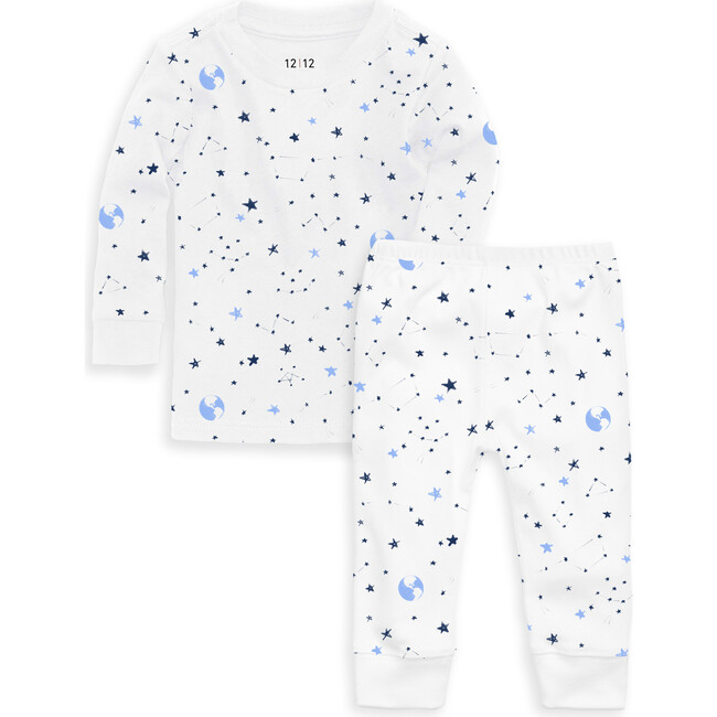 Organic Long Sleeve Pajama Set, Space Print