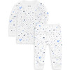 Organic Long Sleeve Pajama Set, Space Print - Pajamas - 1 - thumbnail