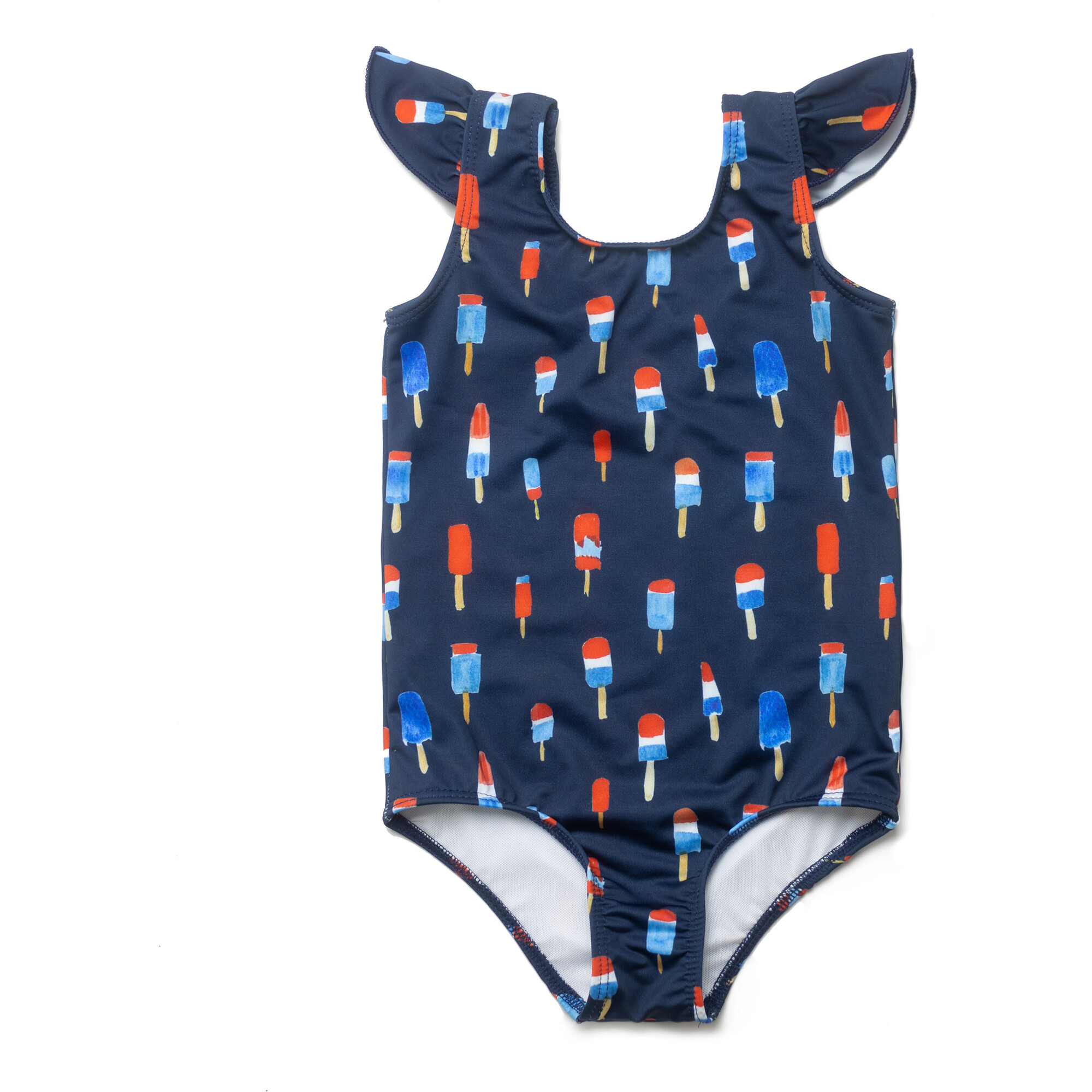 Organic x Pearl Street Swim Flutter Sleeve One Piece, Ice