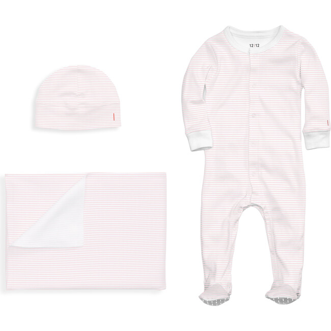 Organic Baby Gift Set, Pink Stripe