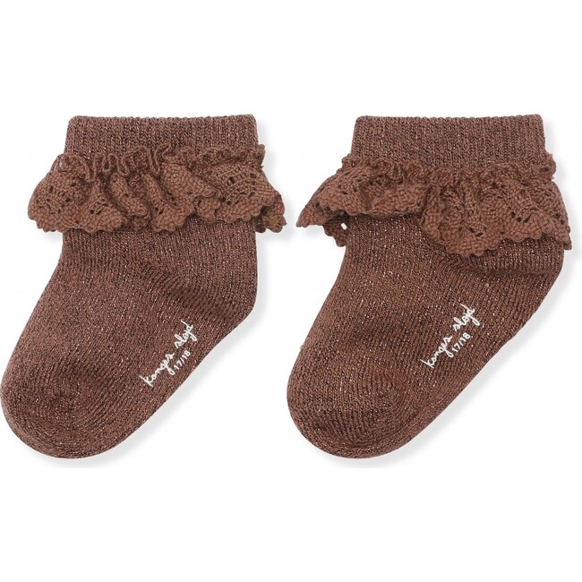 Lace Socks Lurex, Mocca - Socks - 1