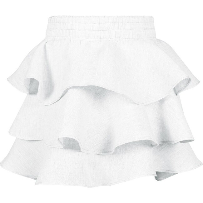 Anette Ruffled Skirt, White - Skirts - 1