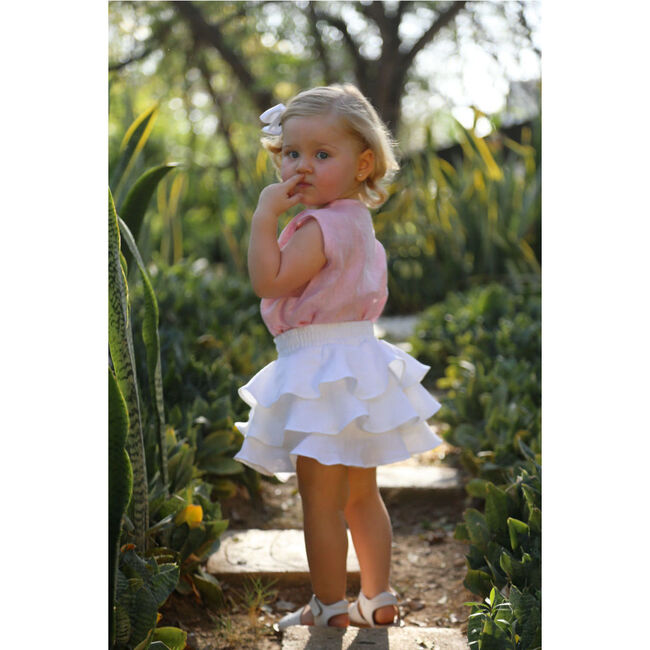 Anette Ruffled Skirt, White - Skirts - 2