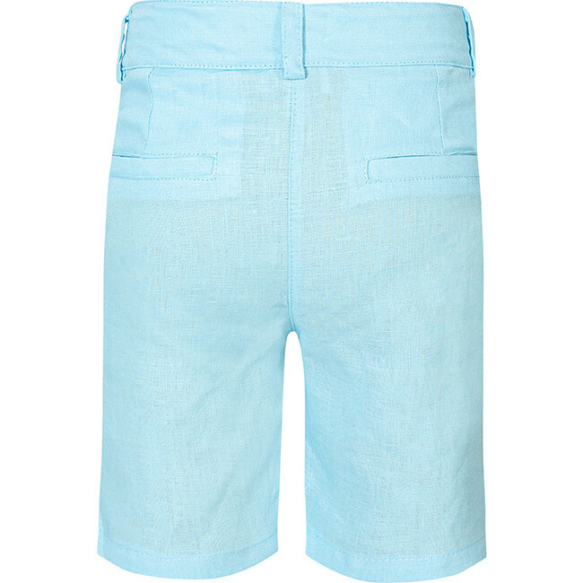 Linen Boy Shorts, Turqoise - Shorts - 2