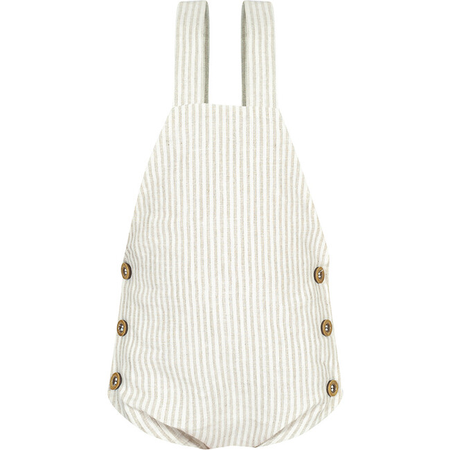 Theo Romper, Oatmeal Stripes - Rompers - 1