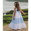 Halter Dress, White & Baby Blue - Dresses - 2