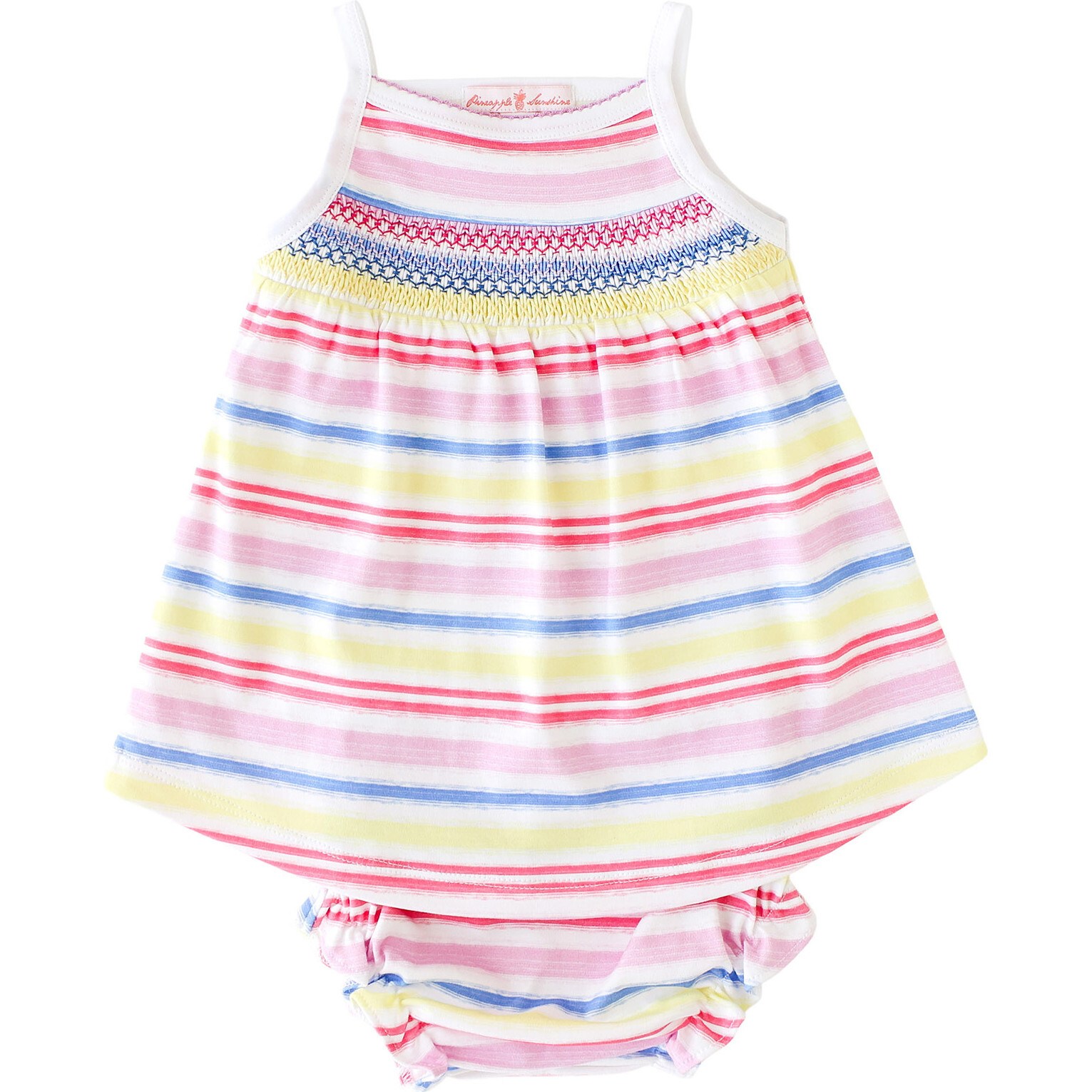 Rainbow Stripe Smocked Tank Dress - Dresses - 1