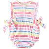 Rainbow Stripe Side Tie Bubble - Rompers - 1 - thumbnail