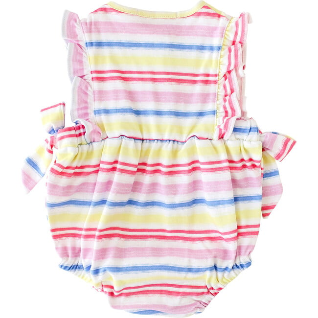 Rainbow Stripe Side Tie Bubble - Rompers - 2