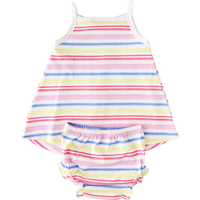 Rainbow Stripe Smocked Tank Dress - Dresses - 3