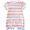 Rainbow Stripe Collared Romper - Rompers - 2