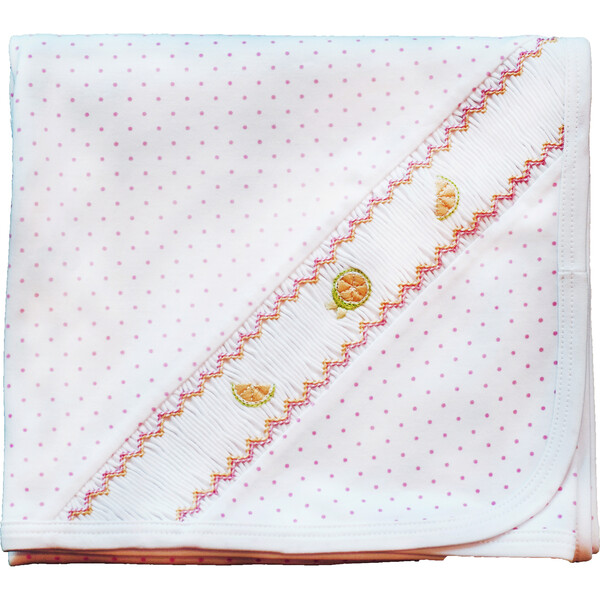 Pink Lemonade Blanket with Smocked Lemons Pineapple Sunshine Blankets