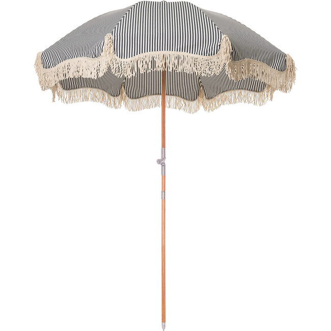 Premium Beach Umbrella, Lauren's Navy Stripe