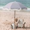 Premium Beach Umbrella, Lauren's Navy Stripe - Outdoor Home - 2