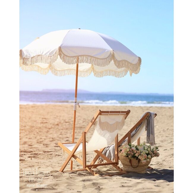 Premium Beach Umbrella, Antique White