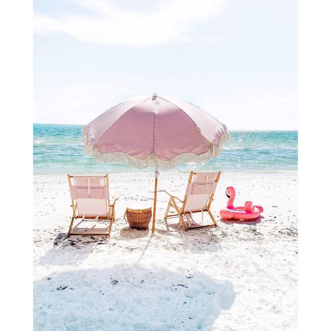 Premium Beach Umbrella, Lauren's Pink Stripe - Outdoor Home - 5