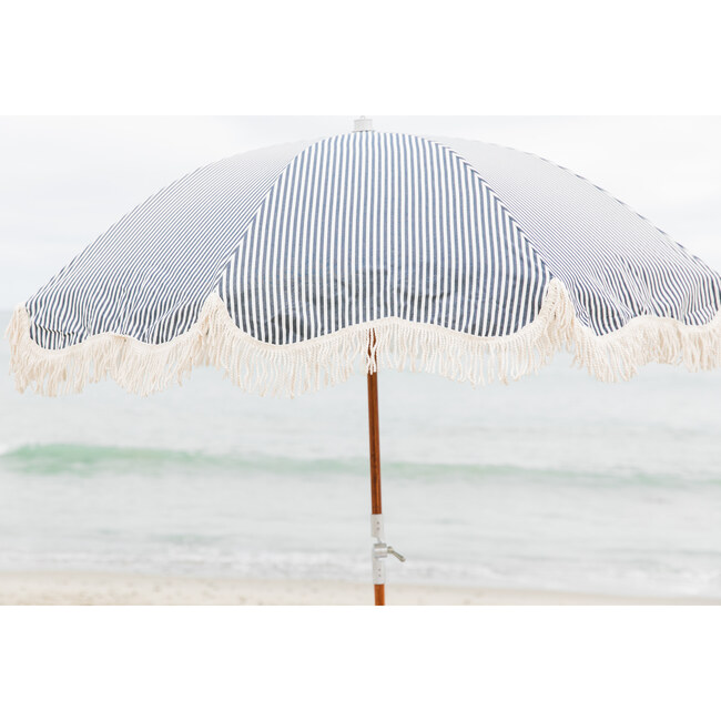 Premium Beach Umbrella, Lauren's Navy Stripe - Outdoor Home - 7