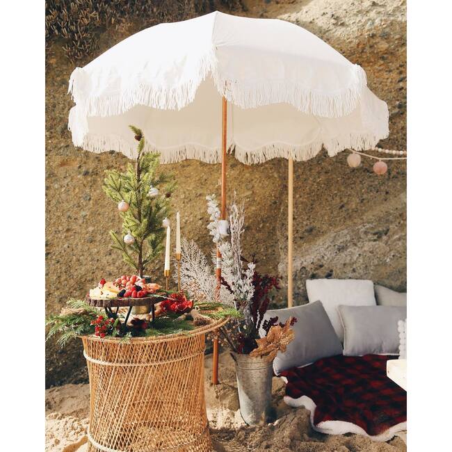 Holiday Lightweight Beach Umbrella, Antique White