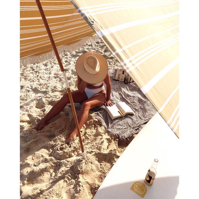 Premium Beach Tent, Vintage Yellow Stripe - Outdoor Home - 8