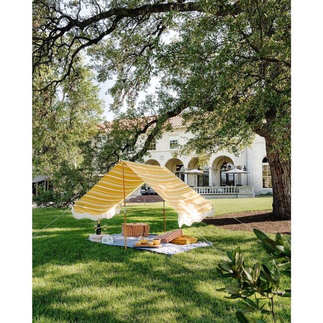 Premium Beach Tent, Vintage Yellow Stripe - Outdoor Home - 9